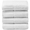 Top Towel - 4 Asciugamani Lavandino o mani -Asciugamani bianchi Hotel - Grandi teli da bagno - 100% cotone - Bianco - 50x 100 cm