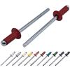Marcopol Confezione da 100 rivetti ciechi verniciati, 4 x 8 mm, testa a cupola, DIN 7337, rivetti in alluminio e mandrino in acciaio, rivetti pop (100, marrone rosso RAL 3011)
