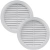 Vent Systems 2 pezzi 125 mm bianco copertura di ventilazione - prese d'aria rotonde - copertura griglia - protezione insetti integrata - prese d'aria HVAC per bagno, ufficio, cucina