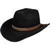 LIPODO CAPPELLISHOP Horses Cappello da Cowboy unicolore con Fascia in Similpelle Prodotto in Italia Uomo Autunno Inverno