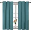 YSTELLAA Tende 100% Oscuranti Per Interni 2 Pezzi, 117×137cm, Effetto Lino, Tende Termiche, Con Anelli, Tenda Termica Isolante Freddo E Caldo, Fonoassorbenti, Moderne, Verde