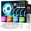 PAUTIX Striscia LED COB RGB 10m,24V Dimmerabile e Colorabile LED Strip Lights Compatibile con Alexa/Google Assistant,RGB LED Strisce con Telecomando,APP/Controllo Vocale per Bar,Feste e Progetti DIY