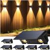 IIRARA Lampada Solare da Esterno di 6 Pezzi Alto e Basso Luci Solari Esterno Energia Bianco Caldo Illuminazione per Esterni 100LM Applique da Solare IP67 per Muro Vialetto Giardino