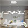 Qiaomao Lampada a Sospensione Lampada da Tavolo da Pranzo 57W Lampadario LED Dimmerabile Plafoniera Con Telecomando Doppio 8 design surround Soggiorno Lampada Regolabile Altezza Cucina Lampadari, Nero
