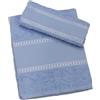 hobbymio.it Set Asciugamano con Ospite da ricamare a Punto Croce, Salvietta più Ospite con Tela Aida, Asciugamano bagno 50x100cm più Opite 30x50cm (07 Azzurro)