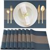 Gucass Guess Set di 8 Tovagliette Americane Lavabile, Tovagliette Colazione in 70% PVC e 30% Poliestere, Plastica Tovaglietta Americana Antiscivolo e Resistente Calore per Cucina Ristoranti(45x30cm, Blu)