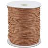 FASHEWELRY Rotolo di filo di cotone cerato, 1,5 mm, 91 metri/rotolo, per gioielli fai da te, collane, bracciali, artigianato, macramè, colore: marrone