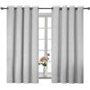 YSTELLAA Tende 100% Oscuranti Per Interni 2 Pezzi, 140×145cm, Effetto Lino, Tende Termiche, Con Anelli, Tenda Termica Isolante Freddo E Caldo, Fonoassorbenti, Moderne, Grigio Bianco