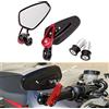 MISS MOLY Motociclo Laterali Specchi 7/8 22mm Manubrio Lega di Alluminio Specchi Retrovisori per Scooter Cruiser Sport Bike(Rosso)