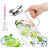 VFANDV Brocca Acqua Vetro, 1.8L Brocca Acqua Vetro con Cperchio Sigillato Design Filtrabile, Caraffa Vetro per Acqua Calda, il Tè Freddo, Caffè, Latte, Succo, Vino