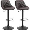 DecHome Set 2 Sgabelli da Bar di Design Girevoli con Altezza Regolabile Marrone/Nero
