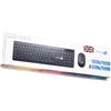 SIMPLETEK - Kit Mouse & Tastiera Nera Wireless 2.4G Layout UK | Inglese Keyboard QWERTY | Tastierino Numerico Mouse Ergonomico 3 Tasti Ricevitore USB