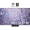 Samsung Series 8 TV QE65QN800CTXZT Neo QLED 8K, Smart TV 65 Processore Neural Quantum 8K, Dolby Atmos e OTS+, Titan Black 2023