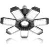 HAPYLUMI Lampada da Garage LED 200W, 20000LM Plafoniere LED a Soffitto Garage Deformabile con 7+1 Pannelli Regolabili 6500K Luce Garage LED Prese E26/E27 per Officine Magazzino Scantinati