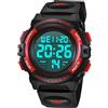 aswan watch Orologio Digitale Bambino con Sveglia, Cronometro, Data, Luce LED-Orologio da polso Ragazzo con Cinturino in Silicone-Blu,S/M