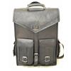 Fatto a mano 16 " Vintage Nero Grande Vera Pelle Uomo Zaino Laptop Borsa Ventiquattrore