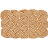 Relaxdays Zerbino Intrecciato a Mano da Ingresso, Fibre di Cocco, 75x45 cm, Tappetino Entrata, Reversibile, Naturale