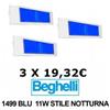 Beghelli 3 Lampade d' emergenza Beghelli STILE notturna Blu SE 8/24H 1499BLU