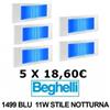 Beghelli 5 Lampade d' emergenza Beghelli STILE notturna Blu SE 8/24H 1499BLU