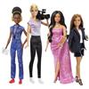 Barbie Carriere - Set di 4 bambole donne nel cinema con accessori inclusi, produttrice, regista, camerawoman e star del cinema con look rimovibili, giocattolo per bambini, 3+ anni, HRG54