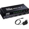 Ozvavzk Splitter HDMI 1x4, Ripartitore HDMI 1 Input 4 Ouput, Divisore HDMI 3D 4K 1080P Full HD per HDTV STB PS3 DVD Multmedia PC ect.