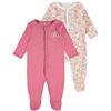 name it NBFNIGHTSUIT 2P W/F Flower Noos Pigiamino per Bambino e Neonato, Rose Wine, 80 Bimba
