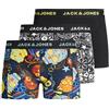 Jack & Jones Junior Jacsugar-Tronchi di Teschio, Confezione da 3 Jr Boxer a Pantaloncino, Nero/Dettaglio: Nero-Giallo Blazing, 152 cm Bambini e Ragazzi