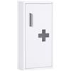 kleankin Armadietto Medicinali a 3 Ripiani con Porta Magnetica, in Acciaio, 30x12x60 cm, Bianco|Aosom