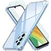 iVoler Cover per Samsung Galaxy A33 5G, Antiurto Custodia con Paraurti in TPU Morbido e 3 Pezzi Pellicola Vetro Temperato, Ultra Sottile Trasparente Silicone Protettiva Case