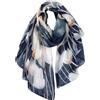DAMILY Sciarpa leggera da donna, alla moda, motivo floreale, avvolgente, scialle confortevole, stola di sciarpa in cotone, Blu marino, 180*90cm