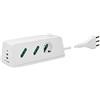 VIMAR 00604.CC.B Presa multipla da scrivania con interruttore e cavo 2m, 1 uscita SICURY universale, 2 uscite SICURY standard italiano, 2 USB A e 1 USB C, spina 16A, bianco