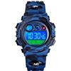 cofuo Orologio sportivo digitale per bambini, per ragazzi e ragazze, impermeabile, elettronico, multifunzione, casual, per attività all'aperto, 7 LED colorati con sveglia e cronometro, Blu scuro