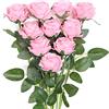 JUSTOYOU Bouquet di Fiori di Seta Rosa Artificiale Home Office Composizioni di Nozze Rosa Chiaro (10 PZ)