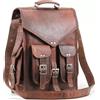 Fatto a mano Zaino Da Viaggio In Vera Pelle Di Capra Marrone Vintage Per Uomo Laptop Rucksack