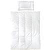 roba Set Biancheria per Culla - Coperta 100 x 135 cm e Cuscino 40 x 60 cm - Ideale per Tutte le Stagioni - 100% Cotone Biologico e Traspirante - Bianco