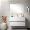 DEGHI Mobile bagno da 100 cm sospeso bianco lucido con lavabo e specchio - Medora
