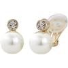 Traveller Orecchini A Clip – Senza Piercing, Perla 10mm Bianca Con Cristallo, Placcati Oro 22kt - 4