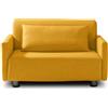 EVERGREENWEB MATERASSI & BEDS EVERGREENWEB - Divano letto 2 posti con Materasso piazza e mezzo 120x190 Waterfoam Ortopedico Prontoletto Rivestimento sfoderabile, lavabile color Giallo Braccioli Slim con Cuscini Supersoft - Edith