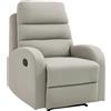 HOMCOM Poltrona Relax Reclinabile con Seduta Imbottita e Poggiapiedi per Casa e Ufficio, in Ecopelle, 80x91x102 cm, Grigio
