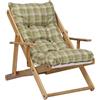 LIBEROSHOPPING.eu - LA TUA CASA IN UN CL Poltrona Pieghevole sdraio in legno Abete 3 Posizioni Cuscino tessuto Imbottito per soggiorno giardino made in italy - RELAX (Verde strike)