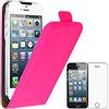 ebestStar - Cover Compatibile con iPhone SE 5S 5 Custodia Protezione Pelle PU Risvolto Verticale, Rosa + Pellicola Vetro Temperato