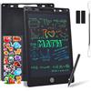Coolzon Tavoletta Grafica LCD Scrittura, Tavoletta Grafica LCD 10 Pollici con lavagnetta cancellabile bambini per Pittura e Liste di Memoria, Adesivi Gratuiti di Cartoni Animati, Nero
