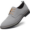 Asifn Invernali ElegantiScarpe da Uomo Stringate Classiche in Pelle Scamosciata da Uomo Scarpe Basse in Velluto Oxford Traspiranti da Lavoro Britanniche（Grigio,41 EU