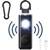 mizikuu Allarme Personale, 130 Db Allarme Tascabile Allarme di Sicurezza Personale con Luce LED Allarme per autodifesa Portachiavi Ricaricabile Approvato Allarme per Anziani, Bambini, Donne