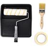 PENNELLIFICIO 2000 | Kit Pittura Professionale Composto da Rullo, Vaschetta in Plastica, Pennello in Legno, Nastro in Carta per Mascheratura, Set indicato per Pareti Lisce e Poco Ruvide, Made in Italy
