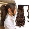 Dcbaboo Coda Capelli Extension Ricci 50cm Posticci per Capelli Extension Coda Capelli Finti Clip Mossi Coda di Cavallo Ondulati Code Finte per Capelli Sintetici Lunghi Ponytail, Marrone & Auburn