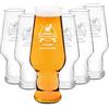 Maverton set Bicchieri per la Birra x6 - particolari - in vetro con personalizzazione - capienza 400 ml - H20 cm x Ø7,8 cm - Perfetti per ogni uomo amante della buona Birra - cacciatore