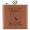 Gift Base Beware Crazy Shark Lady 170ml pelle Sintetica Hip Flask Marroncino - Divertente