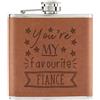Gift Base Sei Il Mio Fiance Preferito His Stars 6oz PU Leather Hip Flask Tan - Divertente