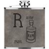 Gift Base Lettera R È Per Rum 170ml pelle Sintetica Hip Flask Grigio Divertente Alfabeto